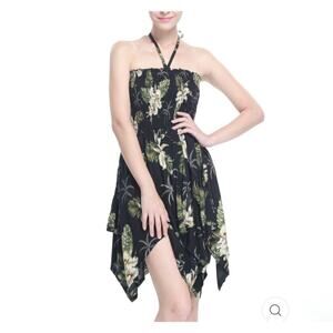 Women's Fairy Dress in Orchid Palms Black Bahama Beach Cover Sz M